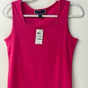 Karen Scott Bright Pink Scoop Neck Tank